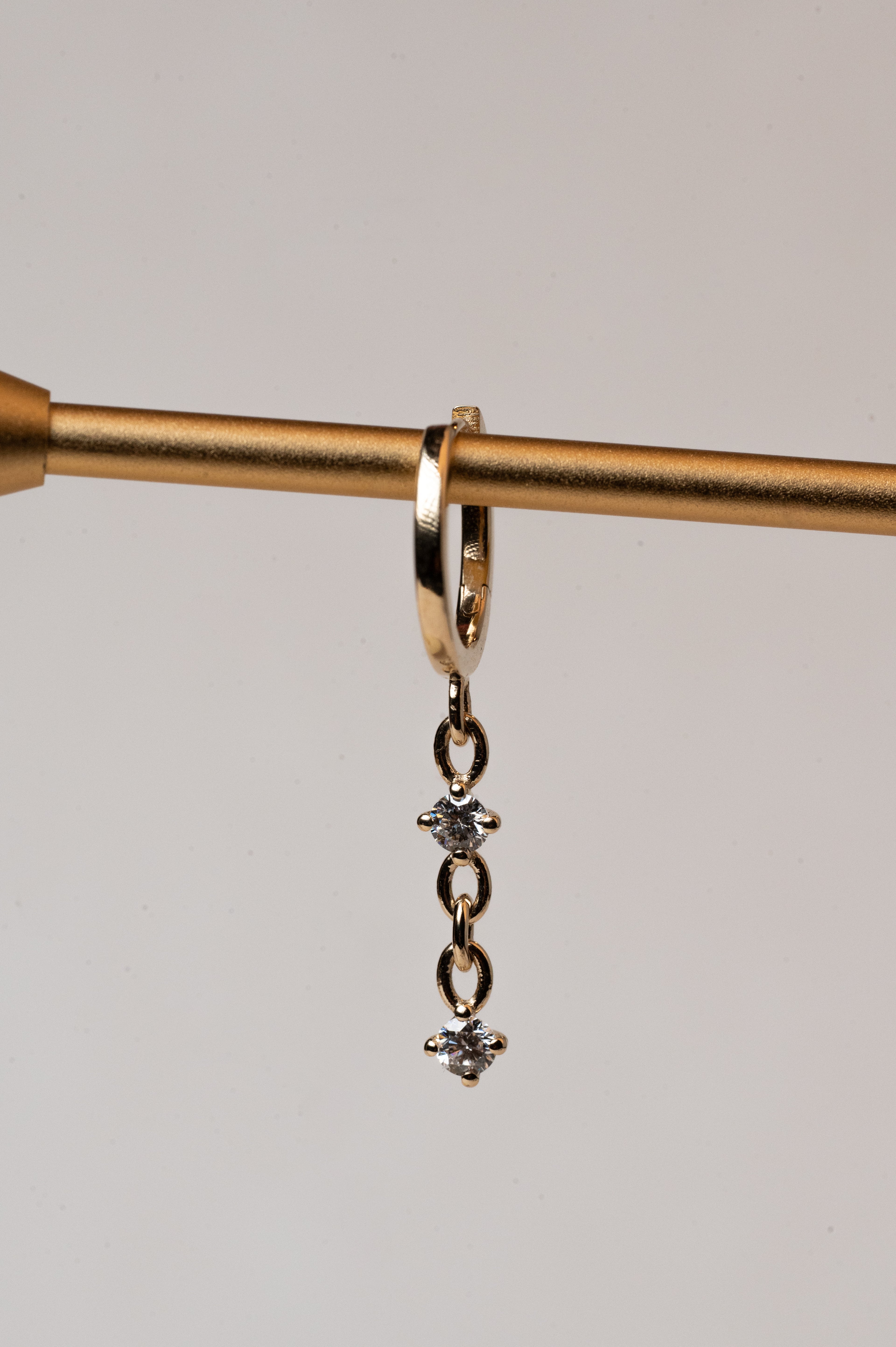 Huggie Double Diamond Earring