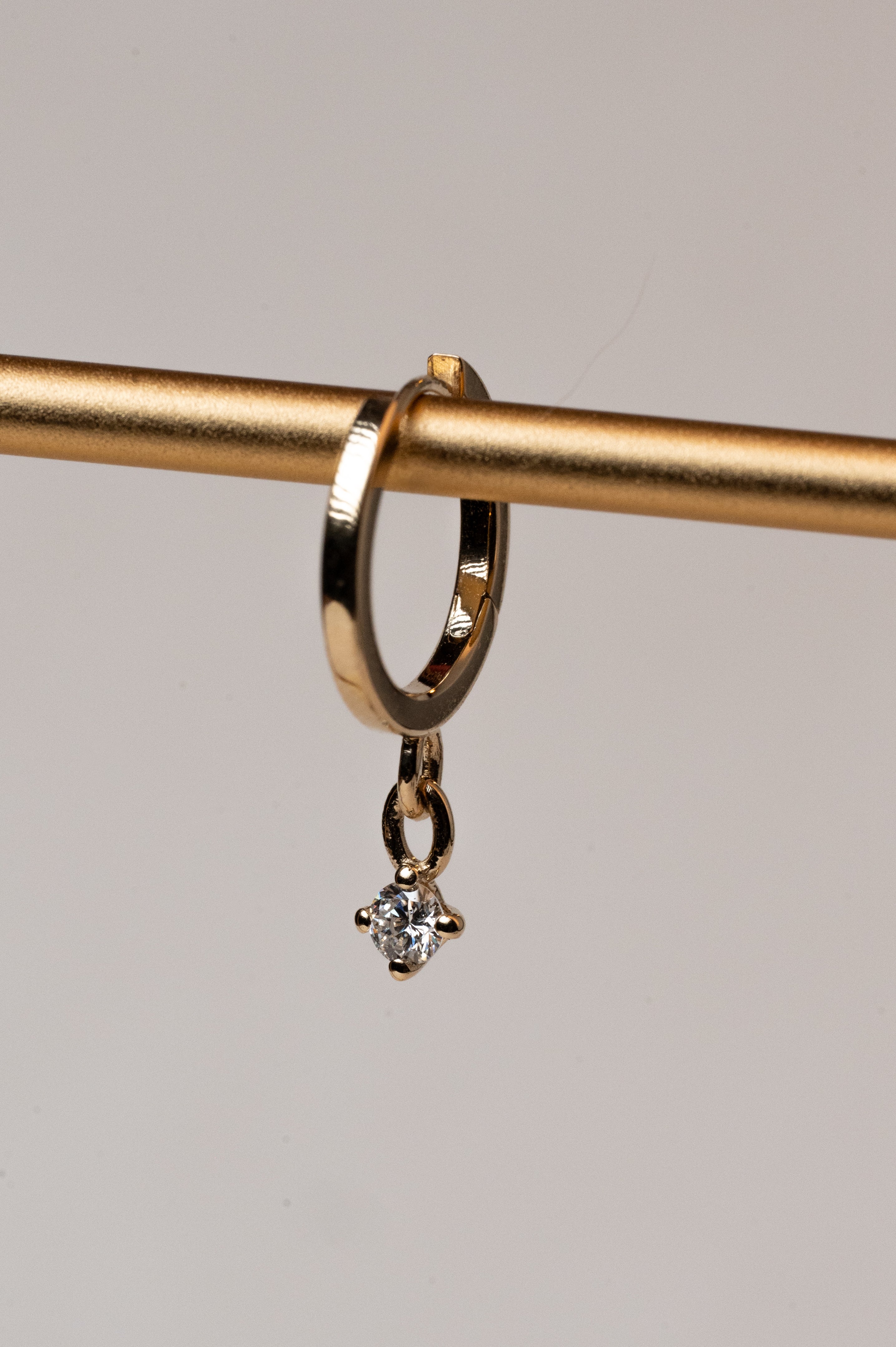 Huggie Round Diamond Earring