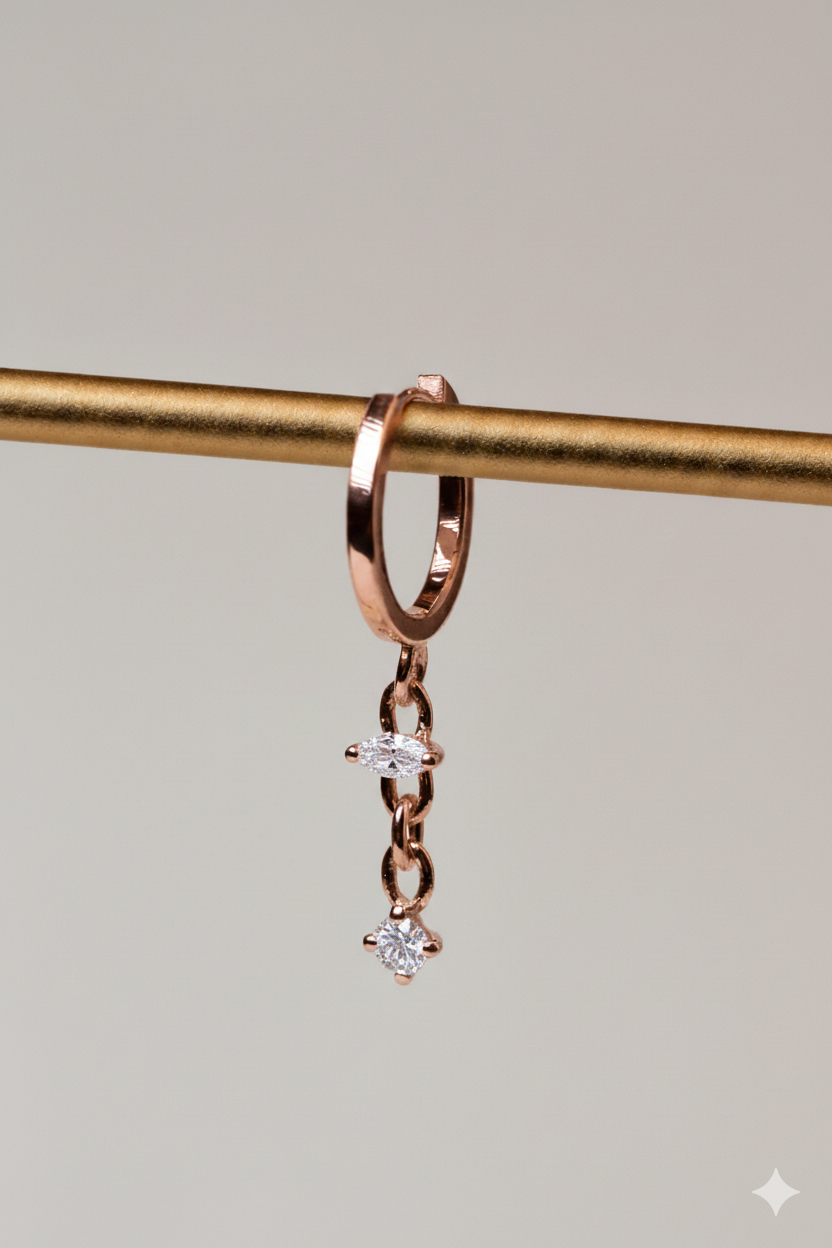 Huggie Mixed Diamond Earring