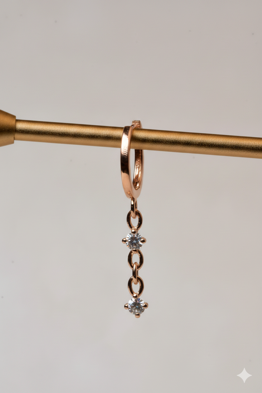 Huggie Double Diamond Earring