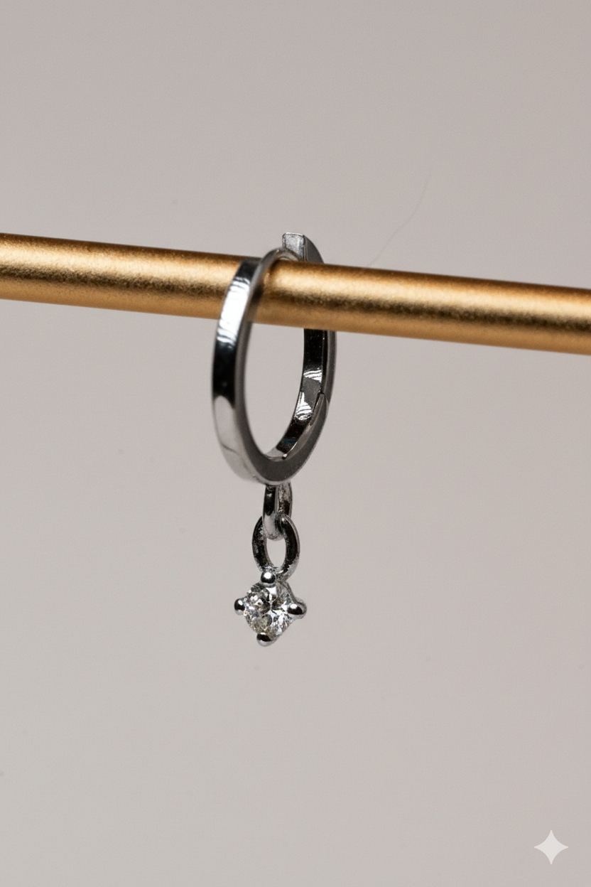 Huggie Round Diamond Earring