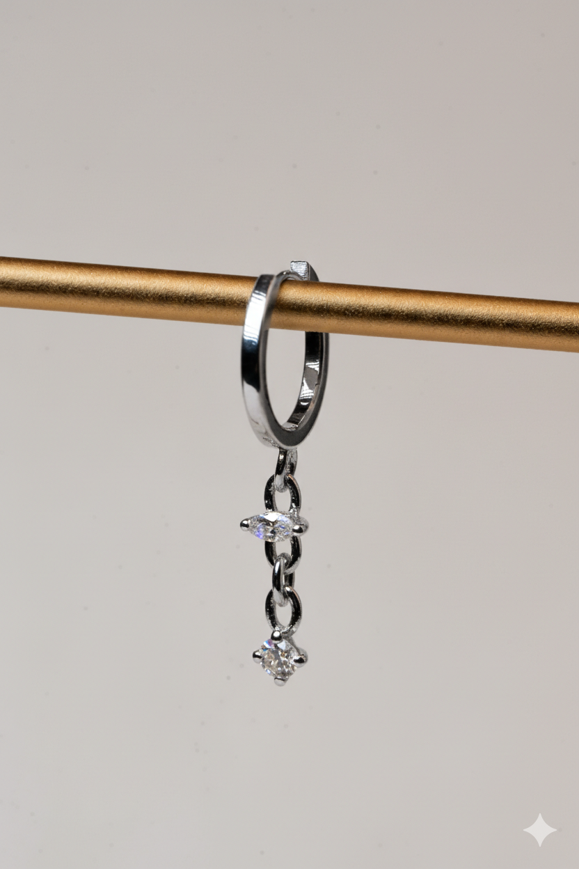 Huggie Mixed Diamond Earring