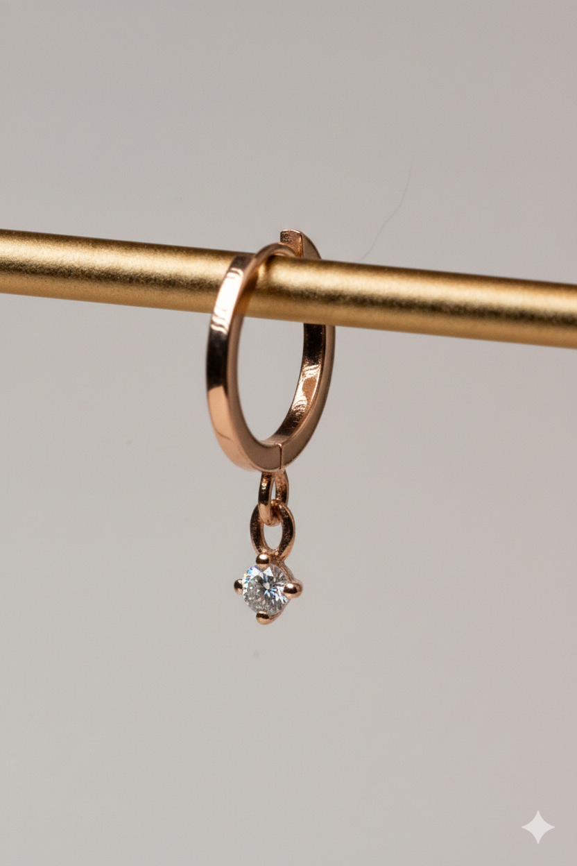 Huggie Round Diamond Earring