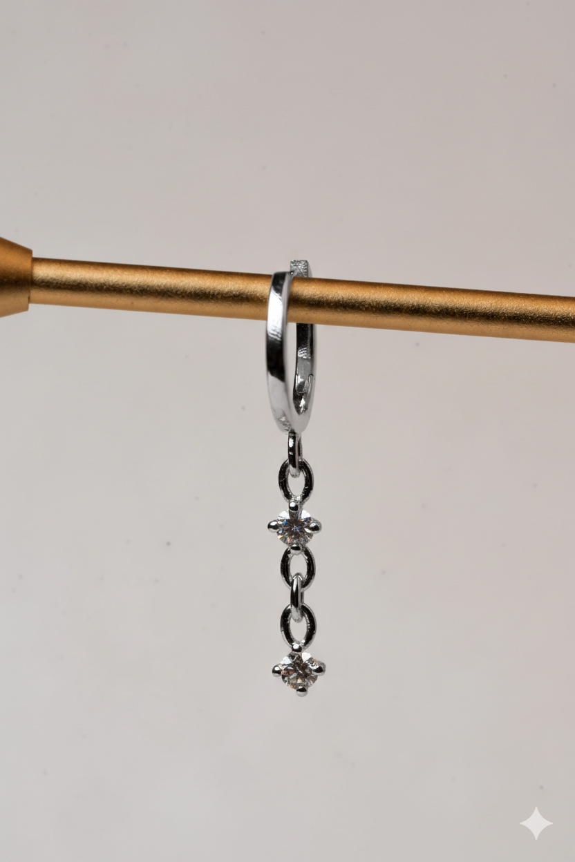 Huggie Double Diamond Earring